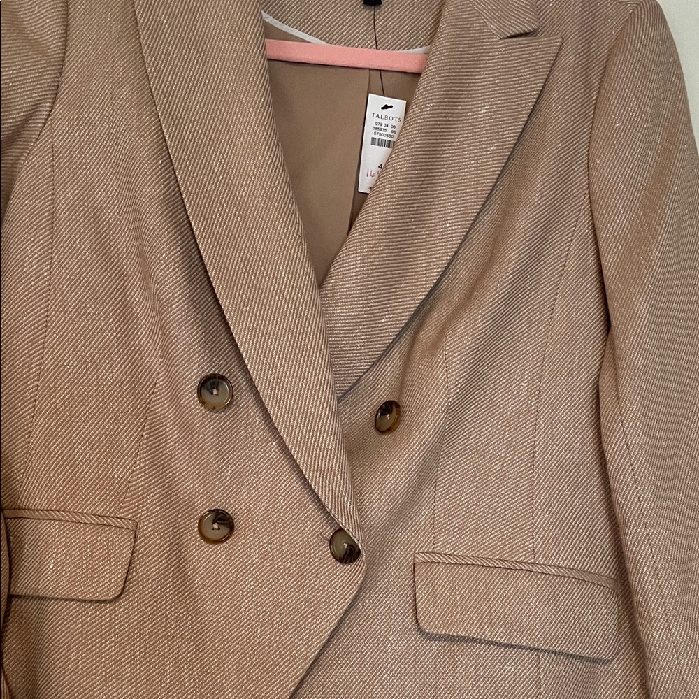 Talbots Women's Double-Breasted Beige-Tan Blazer
